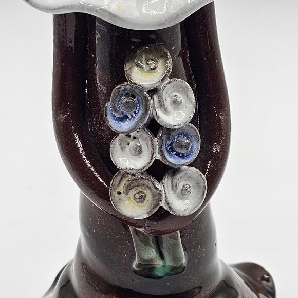 Vintage Hand-Crafted Faceless Woman with Flowers Ceramic Figurine Artisan Glazed - Picture 5 of 10